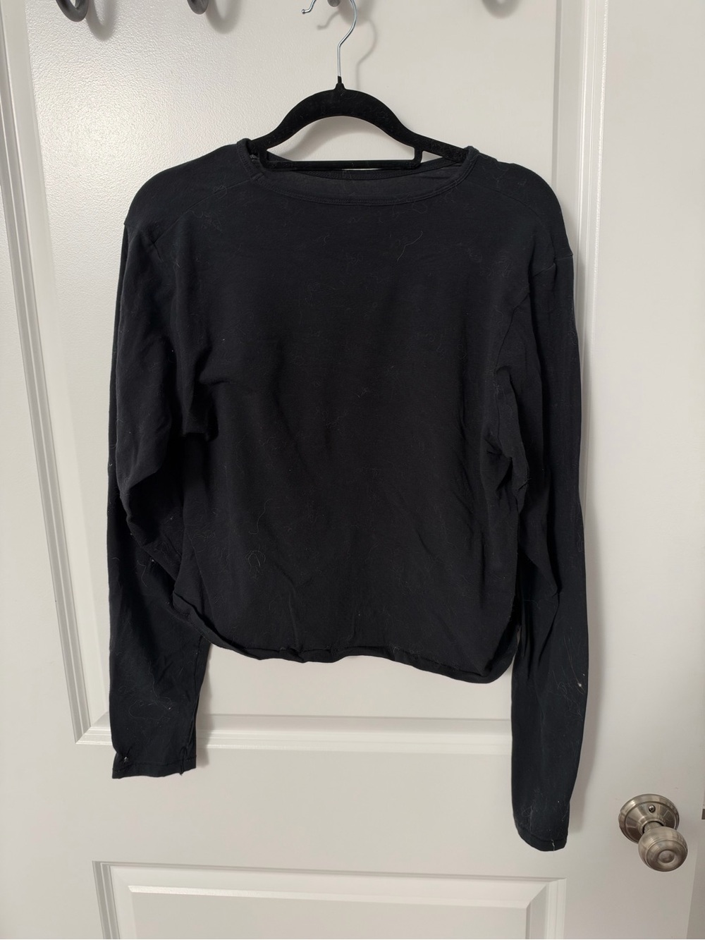 SKIMS Black Long Sleeve Crewneck Top